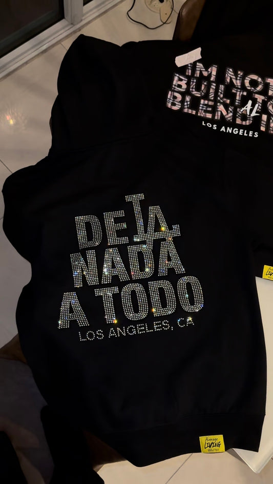 ORIGINAL DE LA NADA A TODO HOODIE (SILVER RHINESTONE)