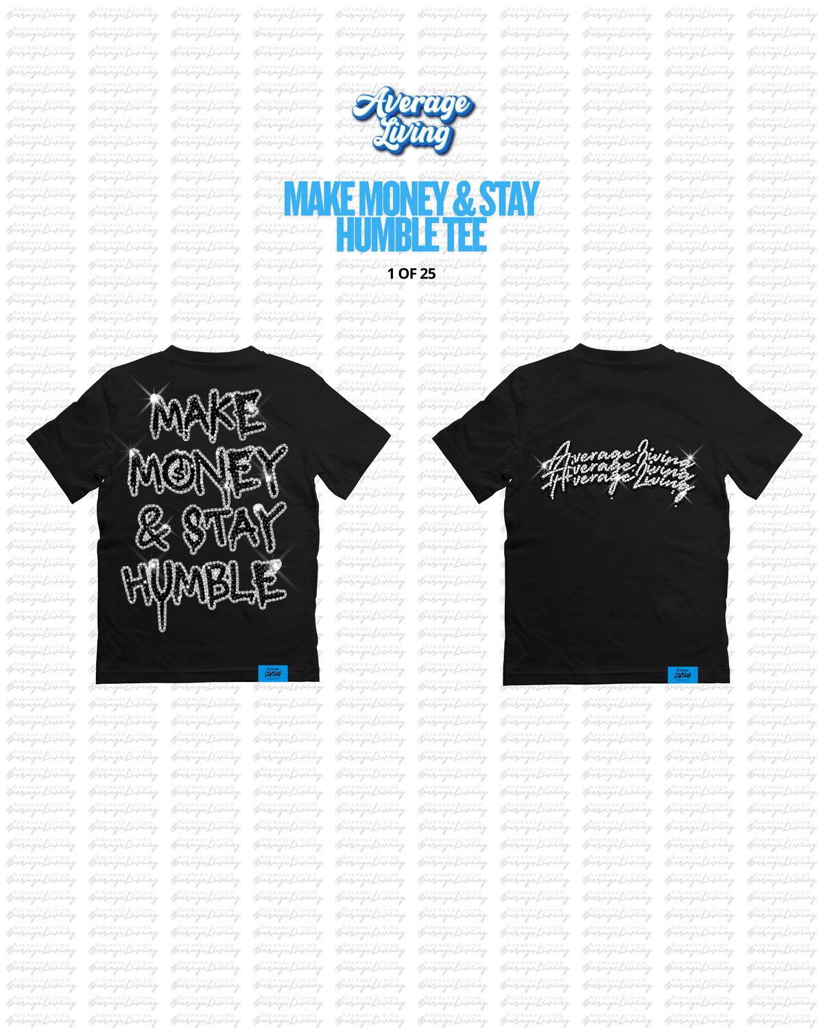 MAKE MONEY & STAY HUMBLE RHINESTONE TEE.