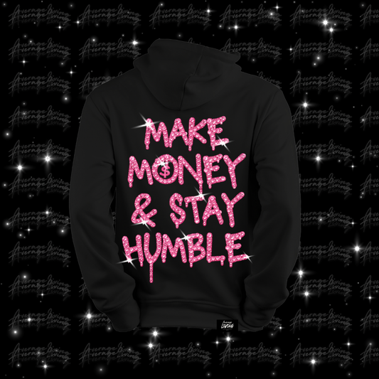MAKE MONEY & STAY HUMBLE RHINESTONE HOODIE